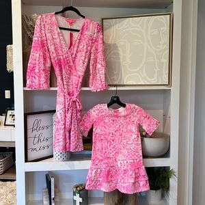 Lilly Pulitzer Pink Blossom Mommy & Me Women Size S Girls M 6/7